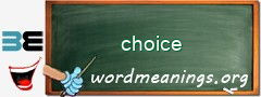 WordMeaning blackboard for choice